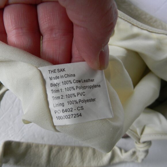 THE SAK CREAM PEBBLE LEATHER LARGE TOTE SHOULDER BAG - Picture 12 of 12